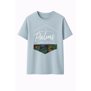 Ανδρικό Βαμβακερό T-Shirt FT-245-60 Σιέλ