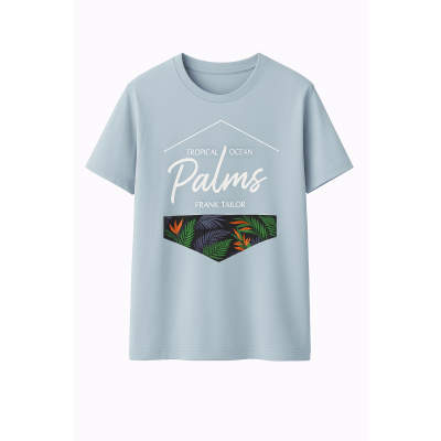 Ανδρικό Βαμβακερό T-Shirt FT-245-60 Σιέλ