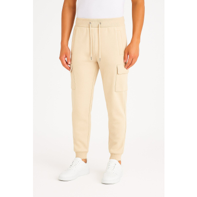 Ανδρικό παντελόνι φόρμας Cargo K02-15 Μπέζ