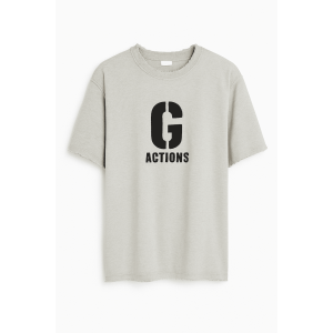 Ανδρικό Βαμβακερό Oversize T-Shirt WW1110TS-G Γκρί