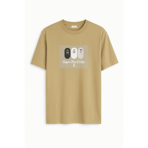 Ανδρικό Oversize T-Shirt Βαμβακερό LJS108-09 Μπέζ