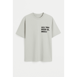 Ανδρικό Βαμβακερό Oversize T-Shirt WW110STS-6 Γκρι