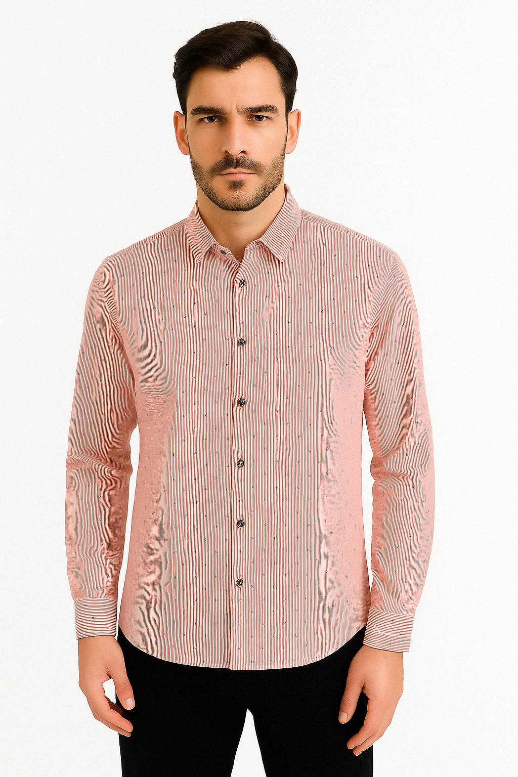 Ανδρικό Πουκάμισο Slim Fit JU58132 Ρόζ