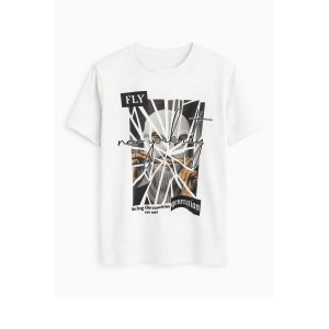 Ανδρικό T-Shirt Βαμβακερό Fly Generation N1373-3 Ασπρο