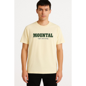 Ανδρικό Βαμβακερό T-Shirt Mountal A9527-2 Εκρού