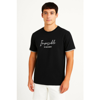 Ανδρικό T-Shirt Βαμβακερό 4003 Μαύρο