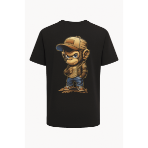 Ανδρικό T-Shirt Βαμβακέρο Monkey  M120-1 Μαύρο