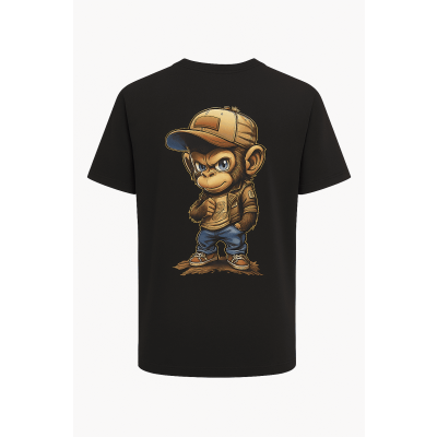Ανδρικό T-Shirt Βαμβακέρο Monkey  M120-1 Μαύρο