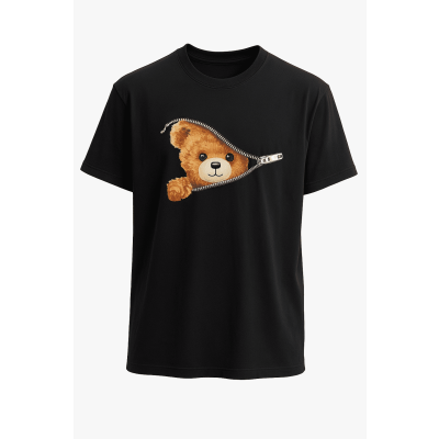 Ανδρικό T-Shirt Βαμβακερό Bear B120-1 Μαύρο