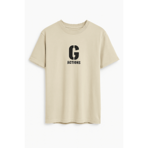 Ανδρικό Βαμβακερό Oversize T-Shirt WW1110TS-F Μπέζ