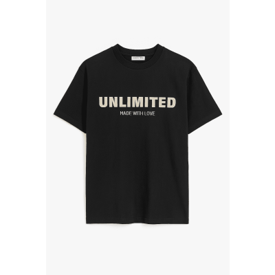 Ανδρικό Βαμβακερό Oversize T-Shirt WW1078TS-A Μαύρο