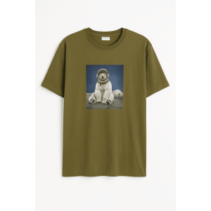 Ανδρικό Βαμβακερό Oversize T-Shirt WW1064TS-C Χακί