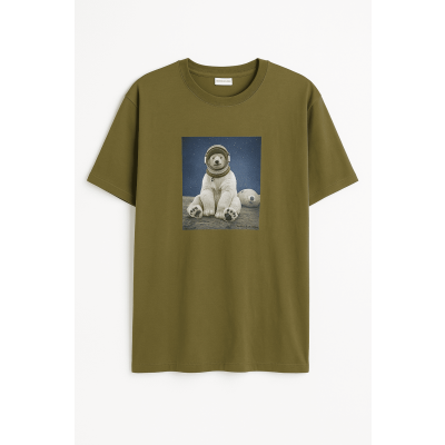 Ανδρικό Βαμβακερό Oversize T-Shirt WW1064TS-C Χακί