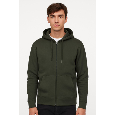 Ανδρική ζακέτα φούτερ CP-3302-21 Χακί