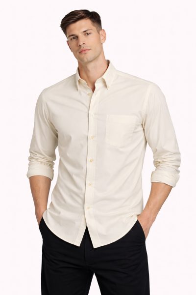 Ανδρικό Πουκάμισο DP01258 Εκρού