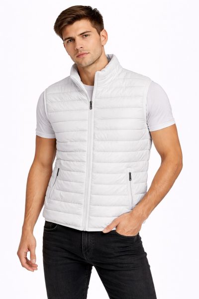 Ανδρικό Αμάνικο Μπουφάν 2750-8 Ασπρο