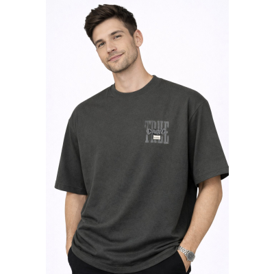 Ανδρικό Oversize T-Shirt 65061-1 Μαύρο