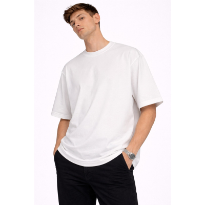 Ανδρικό Oversize T-Shirt TM666-2 Ασπρό