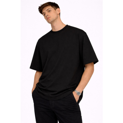 Ανδρικό Oversize T-Shirt TM666-1 Μαύρο
