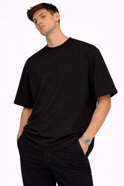 Ανδρικό Oversize T-Shirt TM666-1 Μαύρο