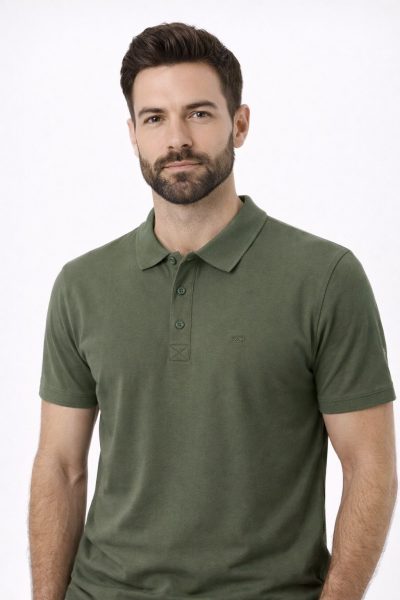 Ανδρική βαμβακερή μπλούζα Polo DJ308-18 Χακί