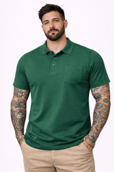 Ανδρική Μπλούζα Polo BigSize G520-7 Πράσινο