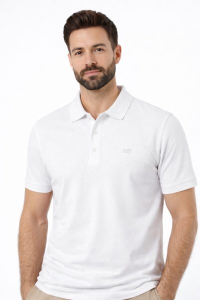Ανδρική βαμβακερή μπλούζα Polo DJ308-2 Ασπρη