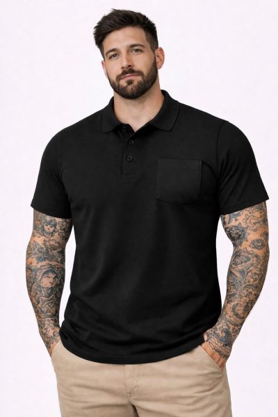 Ανδρική Μπλούζα Polo BigSize G520-1 Μαύρη